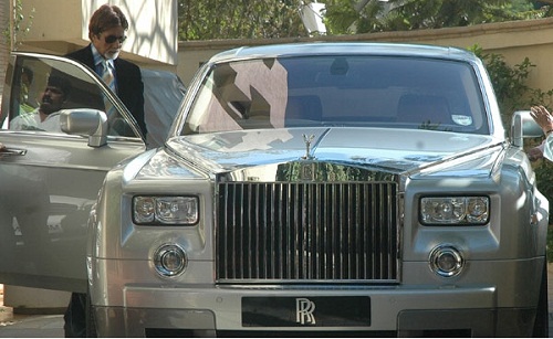Amitabh Bachchan with rolls royce phantom