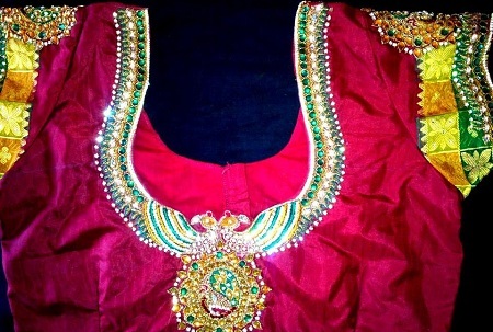 Maggam and Stone Work Blouse Designs