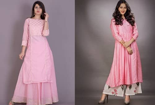 The Pink flared kurta