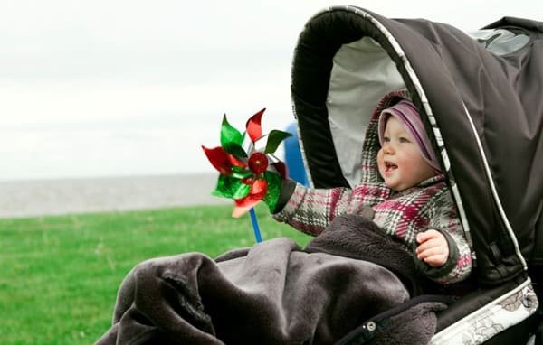 Baby Entertained In A Stroller