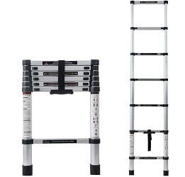 Corvids 2.0m (6.5 ft) Portable & Compact Aluminium Telescopic Ladder