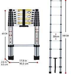 EQUAL 6 ft Portable and Extension Aluminium Telescopic Ladder
