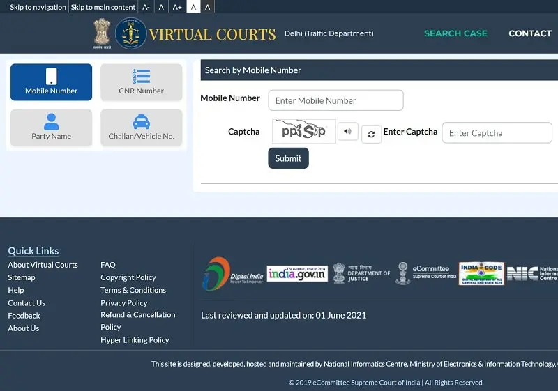 How to Pay Virtual Court Challan in Delhi