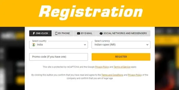 Registration at Melbet 