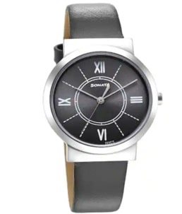 Sonata Essentials Grey Dial Leather Strap Watches for Women
